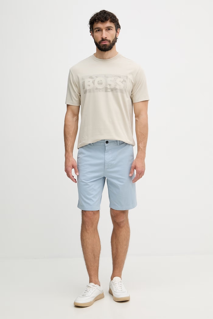 BOSS Green tricou pentru bărbați, cu bumbac 50559363 bej SS26