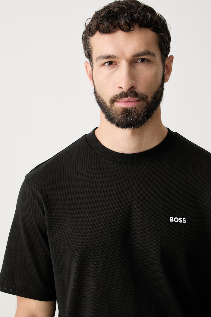 BOSS Green tričko pánske bavlnené čierna 50561775