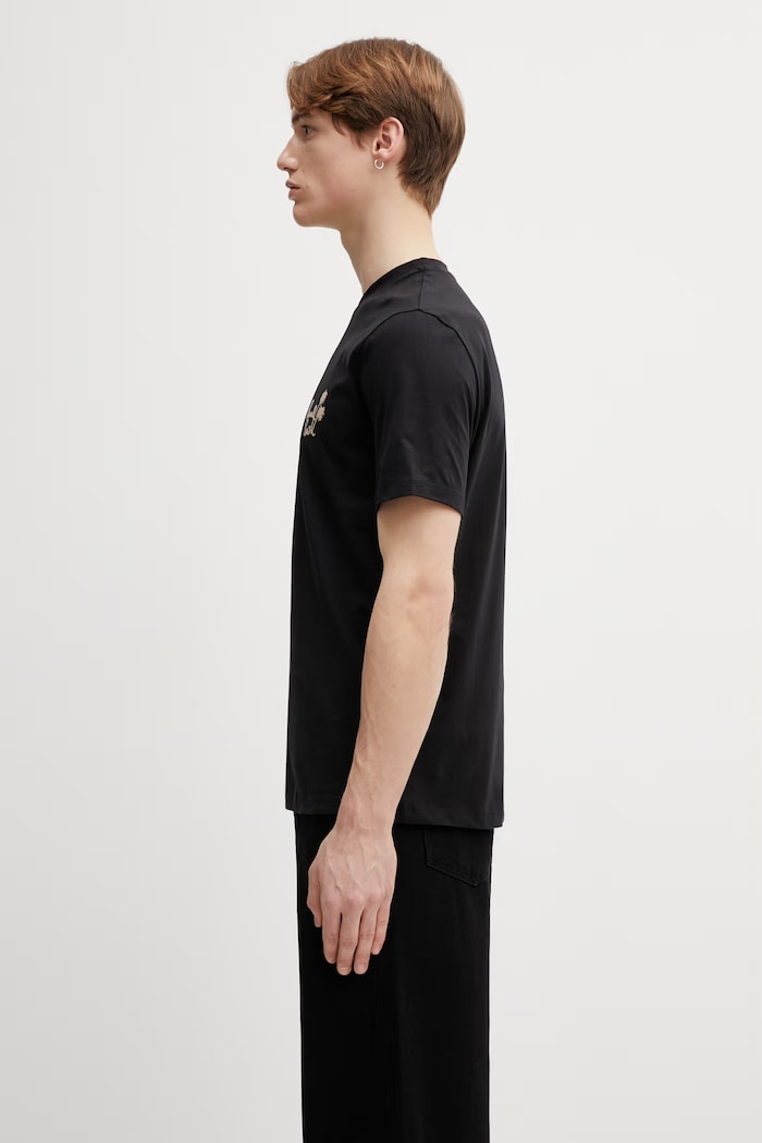 Paul Smith tricou din bumbac FLOCK PRINT M1R.919T.VP5460 negru SS26