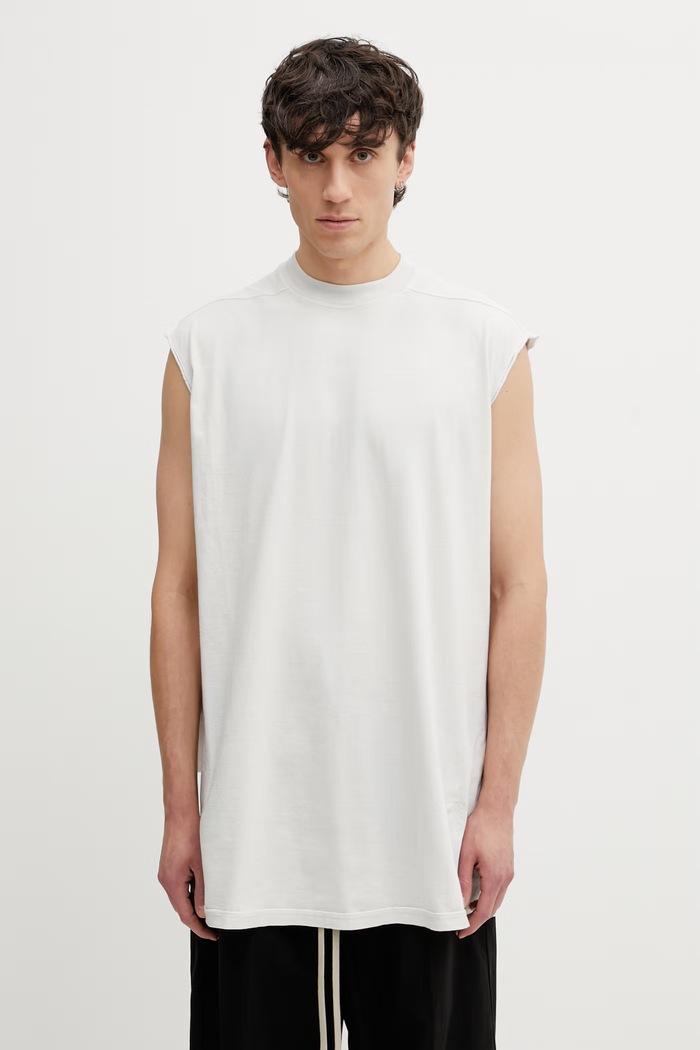 Rick Owens DRKSHDW t-shirt bawełniany Tarp gładkie beżowy DU01F4158.RN