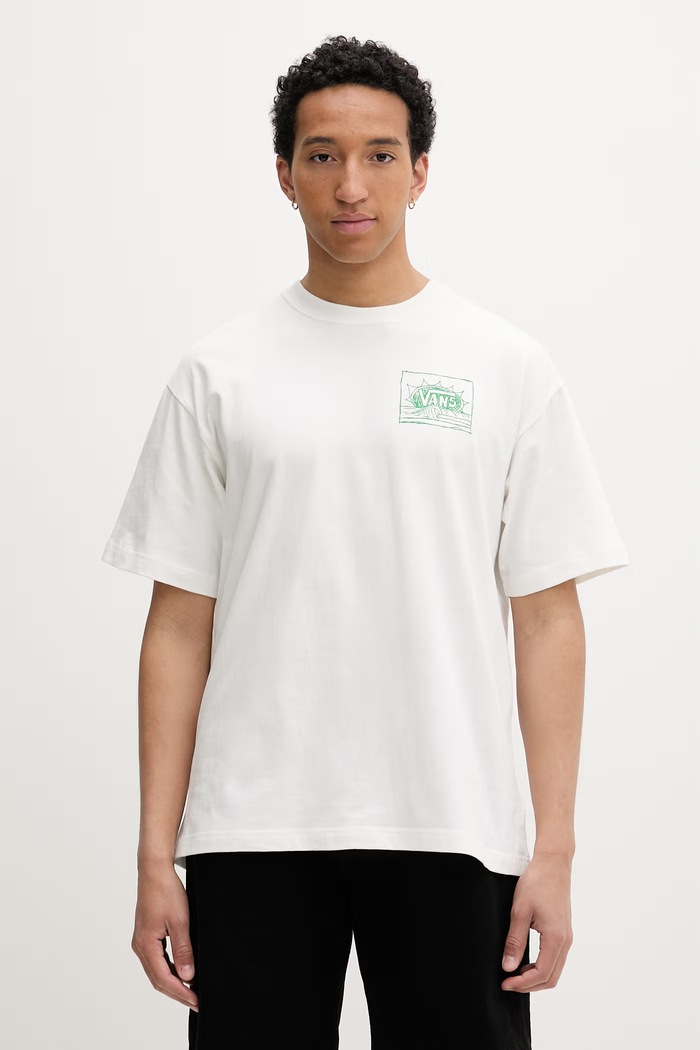 Odzież Vans T-shirt męski bawełniany VN000TRGWHT1 beżowy