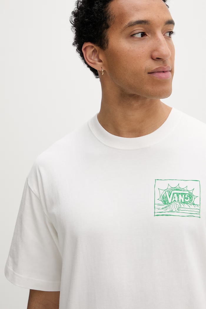Vans T-shirt męski bawełniany beżowy VN000TRGWHT1