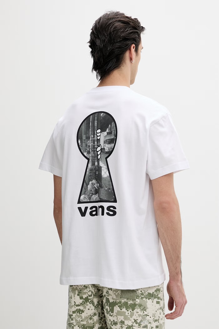Vans T-shirt męski bawełniany biały VN000VYFWHT1