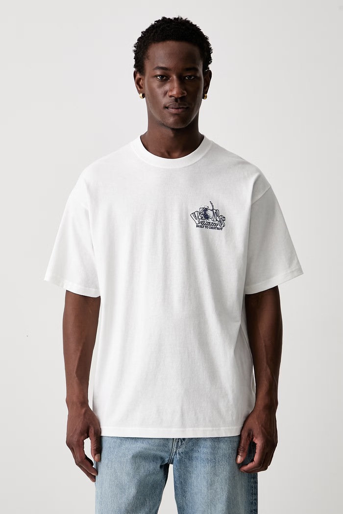 Odzież Vans T-shirt męski bawełniany VN000XHQWHT1 beżowy