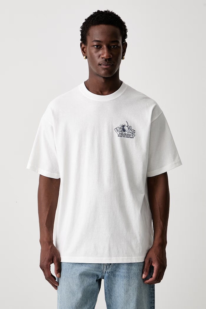 Odzież Vans T-shirt męski bawełniany VN000XHQWHT1 beżowy
