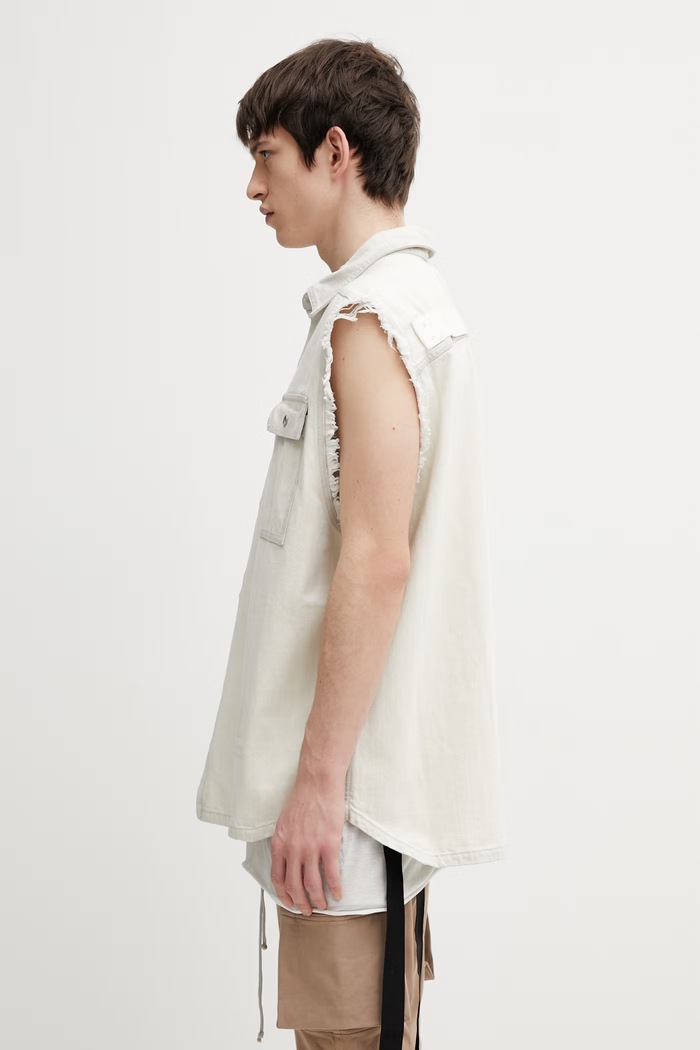 Rick Owens DRKSHDW gilet di jeans Tommy Jumbo DU01F4764.DMW beige SS26