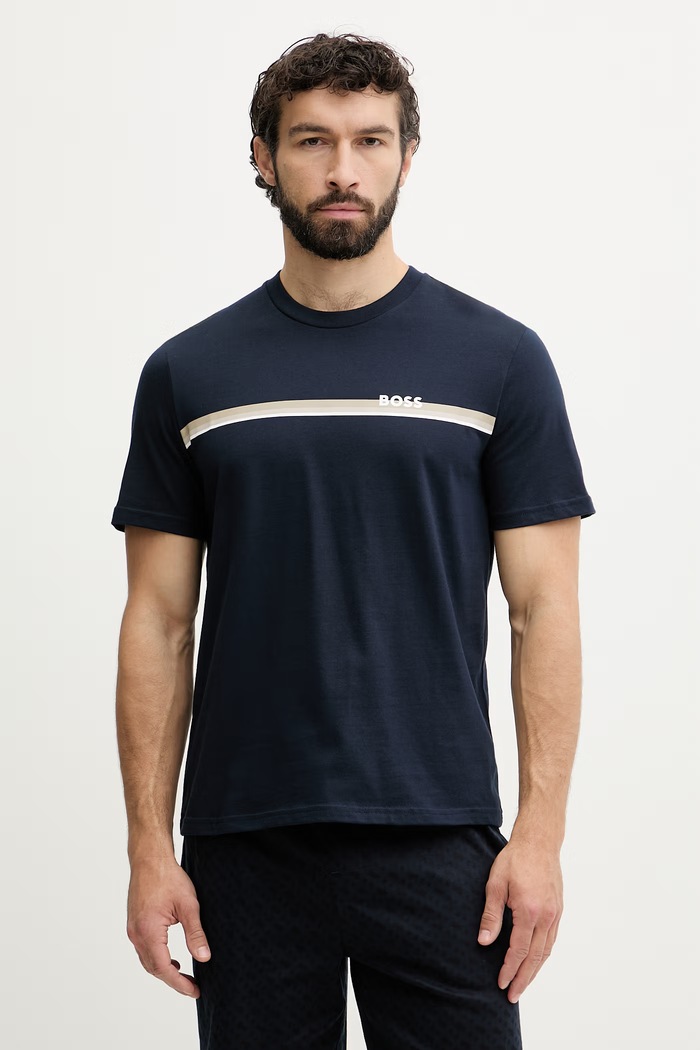 BOSS Lounge t-shirt ανδρικό βαμβακερό σκούρο μπλε 50561470