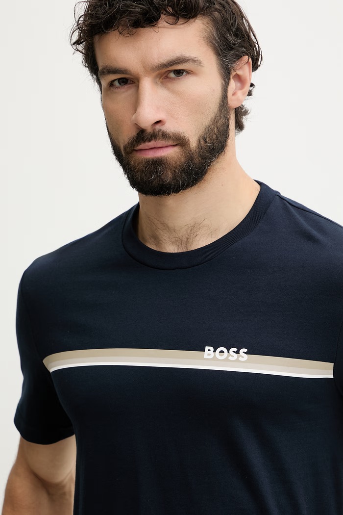 BOSS Lounge t-shirt ανδρικό βαμβακερό σκούρο μπλε 50561470