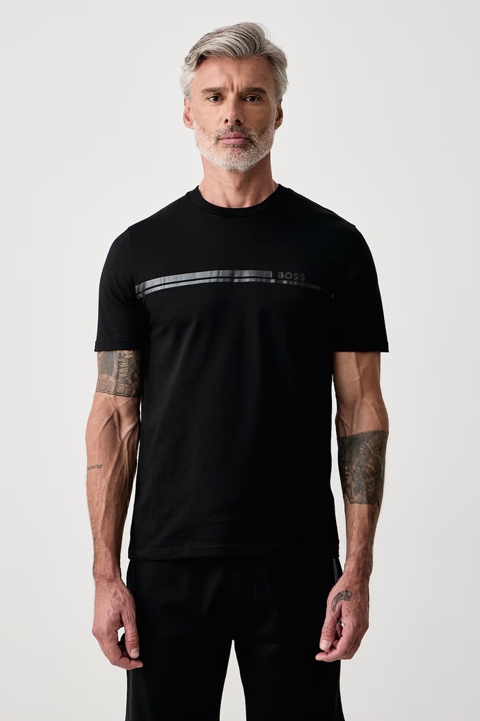 BOSS T-shirt lounge męski bawełniany Shirt czarny 50561470