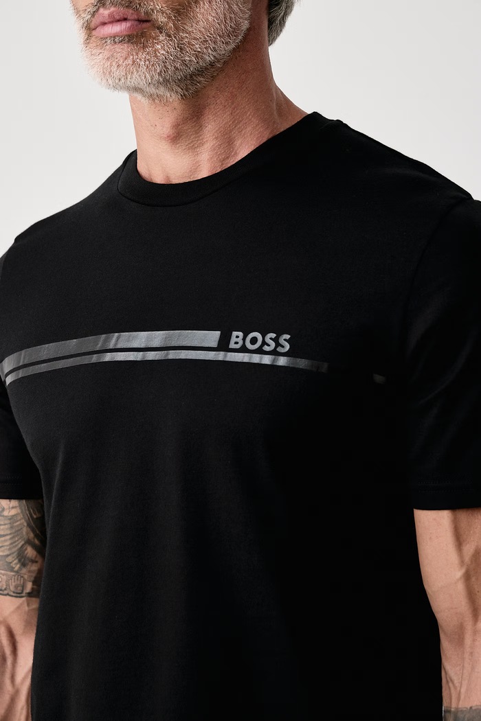 T-shirt lounge męski bawełniany Shirt BOSS 50561470 czarny