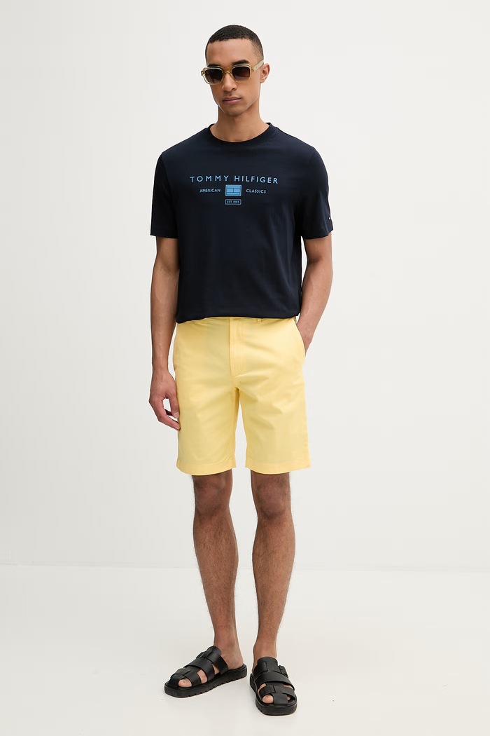 Tommy Hilfiger tričko pánske bavlnené MW0MW42365 tmavomodrá SS26
