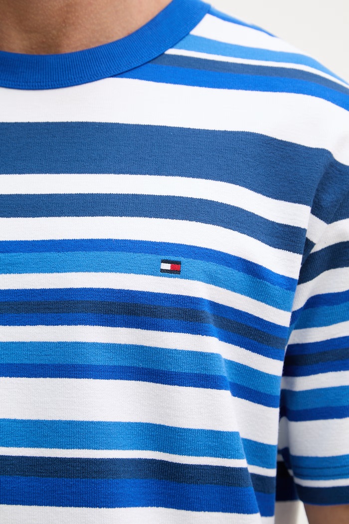 Tommy Hilfiger tričko pánske bavlnené MW0MW42375 modrá
