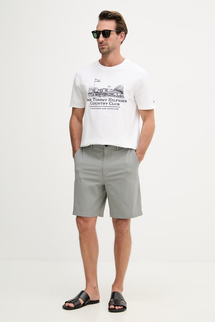 Tommy Hilfiger tričko pánske bavlnené MW0MW42390 biela SS26