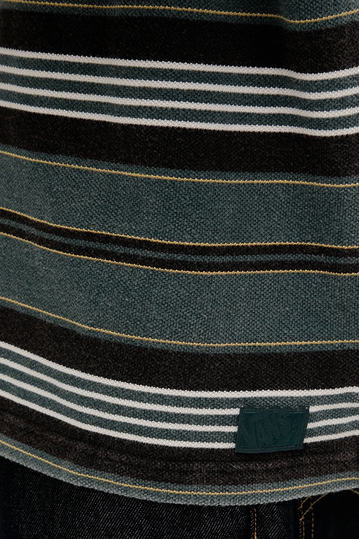 Pánske bavlnené tričko Vans Premium LX Pique Stripe SS VN000T6BFRJ1 zelená