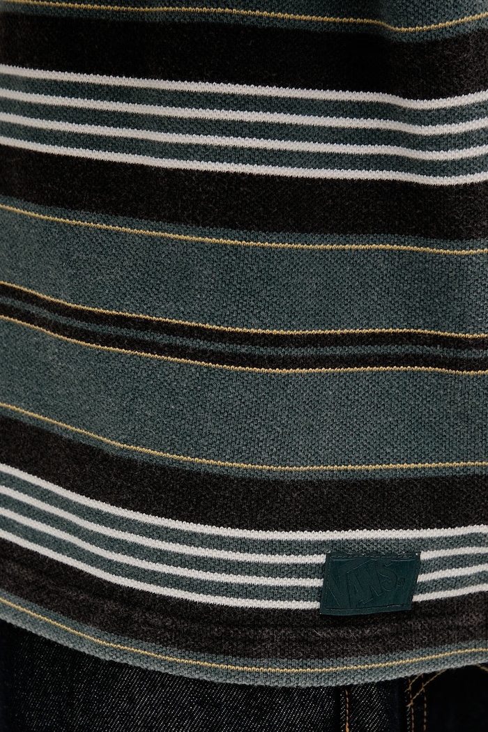 Pánske bavlnené tričko Vans Premium LX Pique Stripe SS VN000T6BFRJ1 zelená