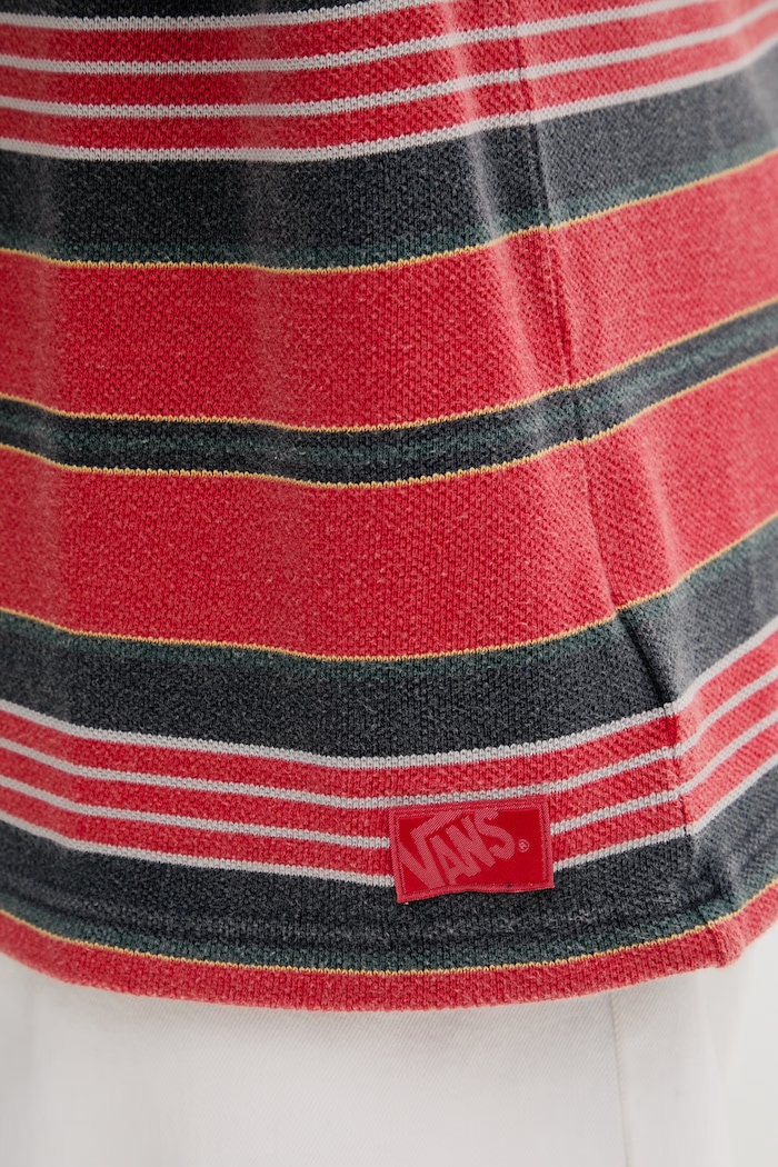 Vans tricou basic pentru bărbați, din bumbac Premium LX Pique Stripe SS VN000T6BIZQ1 rosu