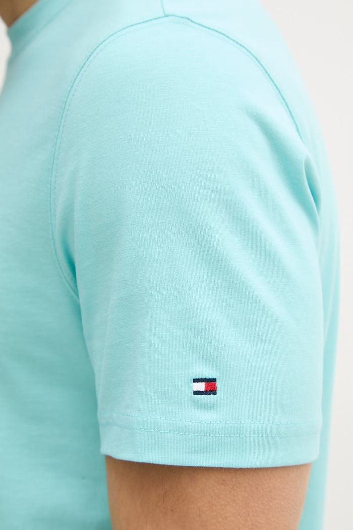 Tommy Hilfiger tricou pentru bărbați, din bumbac MW0MW42385 turcoaz