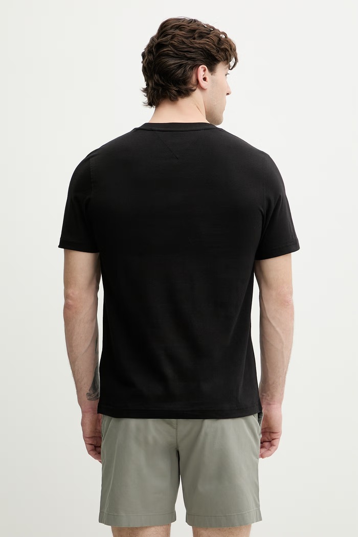 Odzież Tommy Hilfiger T-shirt męski bawełniany MW0MW42385 czarny