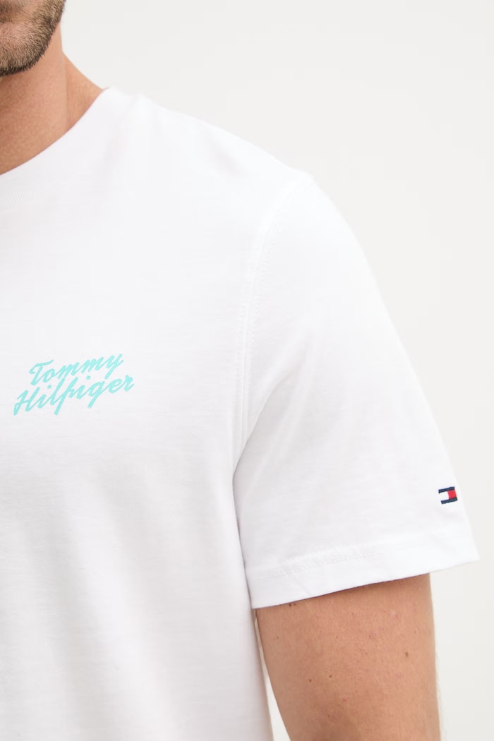 Tommy Hilfiger tričko pánske bavlnené MW0MW42386 biela