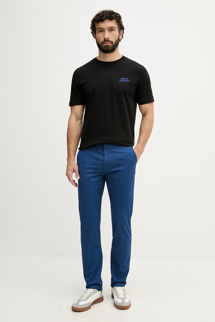 Tommy Hilfiger tričko pánske bavlnené MW0MW42386 čierna SS26