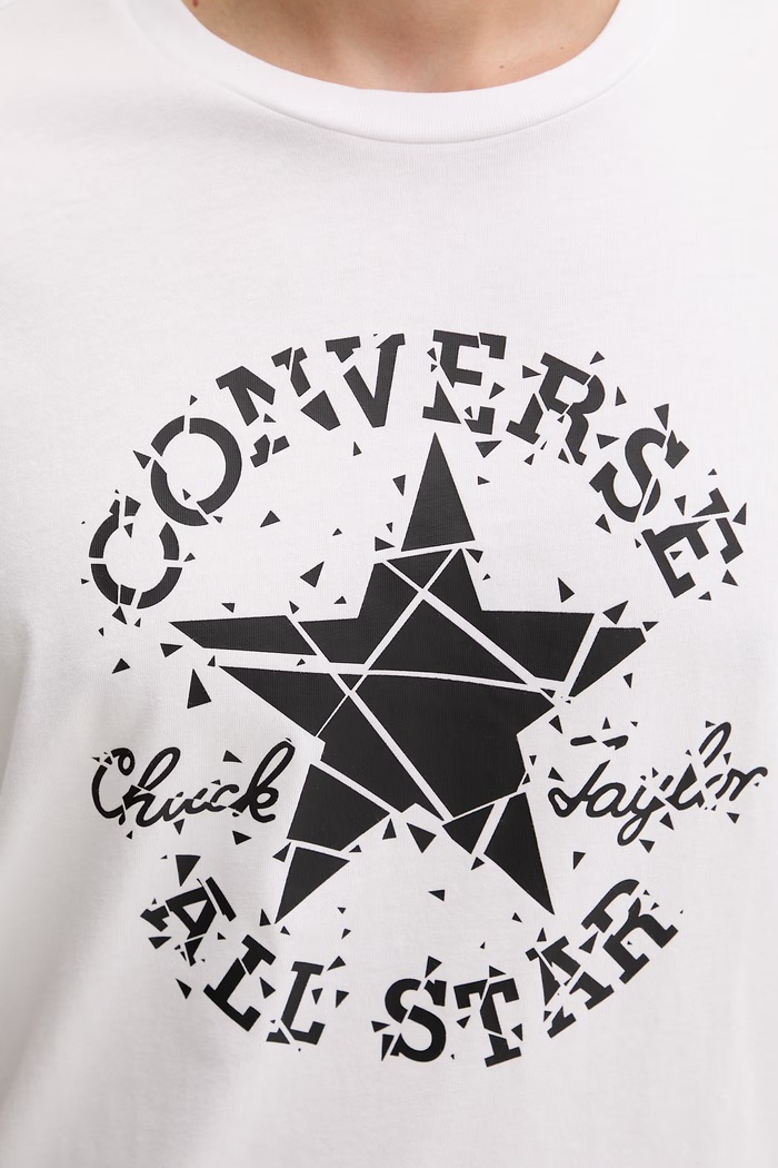 Converse kratka majica moška bombažna CVM6T087 bela