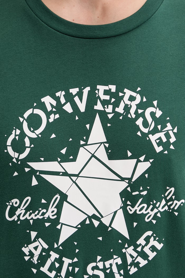 Converse kratka majica moška bombažna CVM6T087 zelena