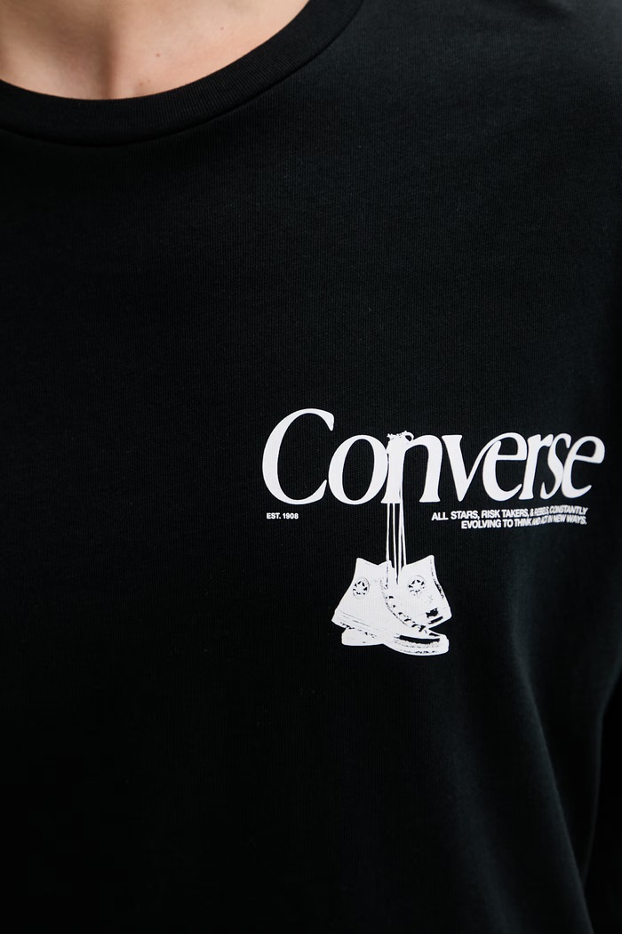 Converse kratka majica moška bombažna CVM6T063 črna