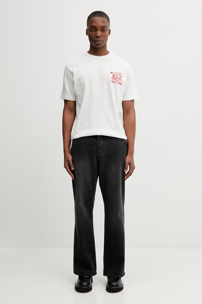 Kenzo t-shirt bawełniany GOTS KENZO CARTOON OUTLINED CL FG55TS2164SK biały