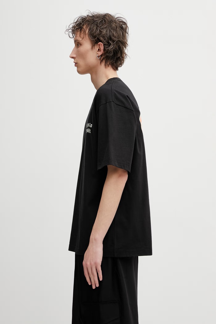 Kenzo GOTS KENZO BOKE HEART OVERSIZE ανδρικό βαμβακερό t-shirt FG55TS4054SY μαύρο SS26