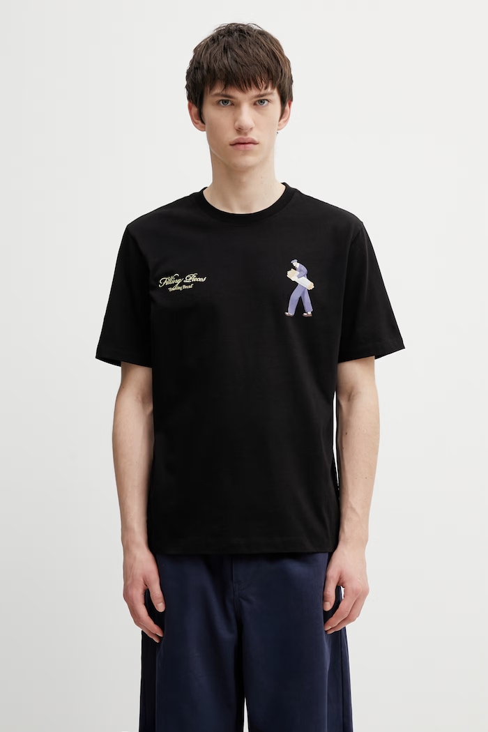 Odzież Filling Pieces Bakery T-shirt bawełniany męski 412620500286.130 czarny