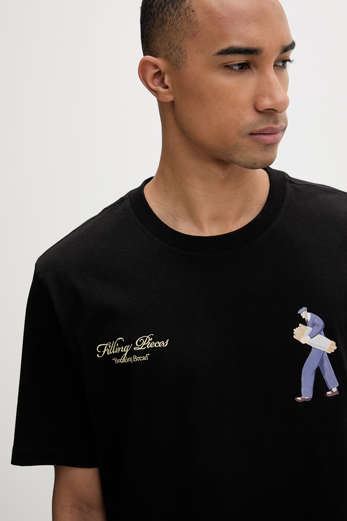 Filling Pieces tricou bărbați din bumbac Bakery negru 412620500286.130
