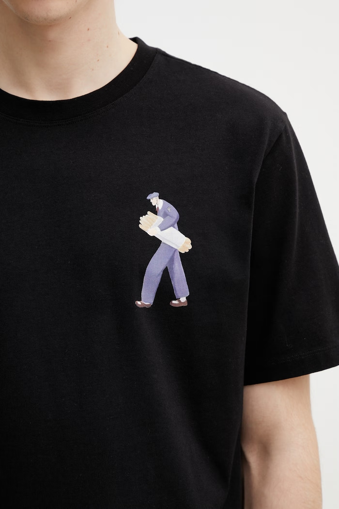 Filling Pieces Bakery T-shirt bawełniany męski czarny 412620500286.130