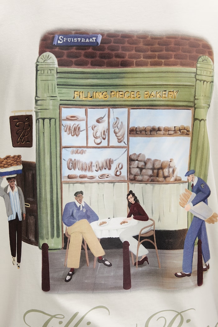 Filling Pieces tricou pentru bărbați, din bumbac Bakery 412620500286.214 bej