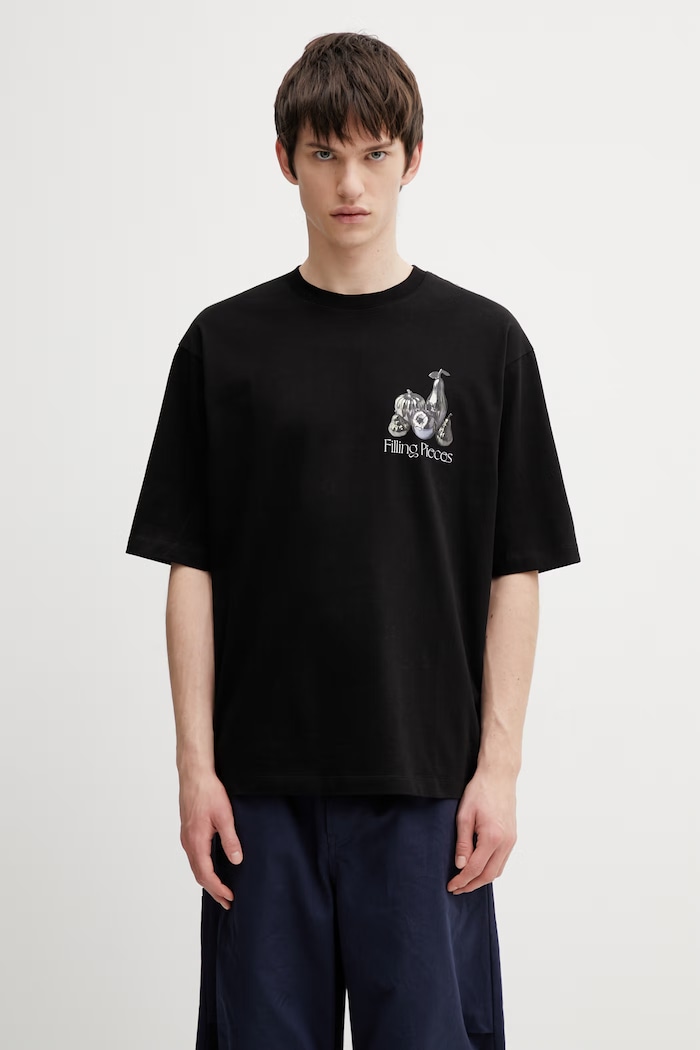 Odzież Filling Pieces Chrome Fruit T-shirt bawełniany męski 412620501291.130 czarny