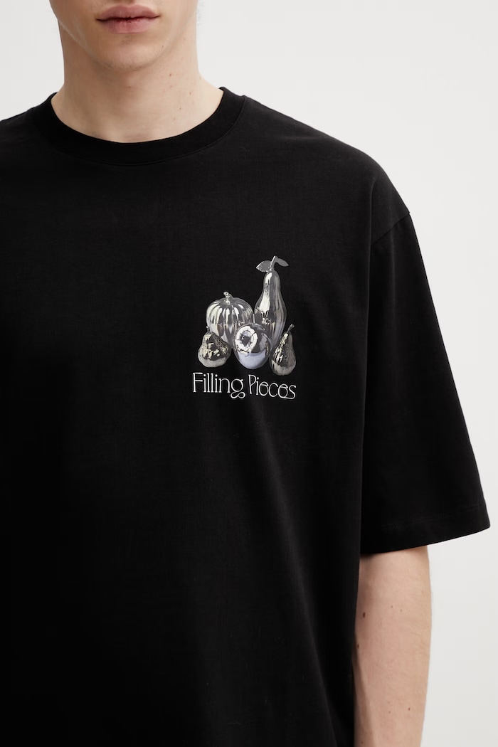 Filling Pieces Chrome Fruit T-shirt bawełniany męski czarny 412620501291.130