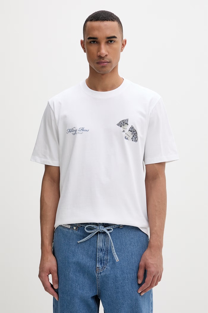 Îmbrăcăminte Filling Pieces tricou basic bărbătesc din bumbac Broken Plate 412620500321.110 alb