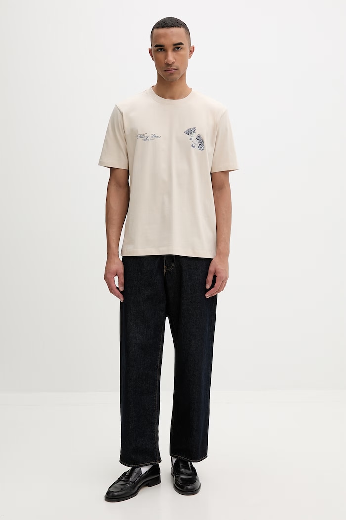 Filling Pieces tricou bărbătesc bumbăcesc Broken Plate 412620500321.292 bej SS26