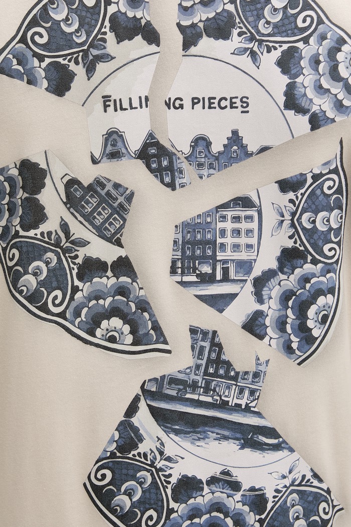 Filling Pieces tricou bărbătesc bumbăcesc Broken Plate 412620500321.292 bej