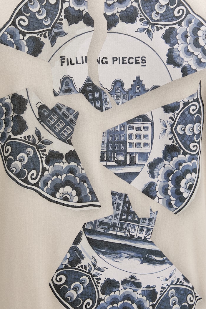Filling Pieces tricou bărbătesc bumbăcesc Broken Plate 412620500321.292 bej