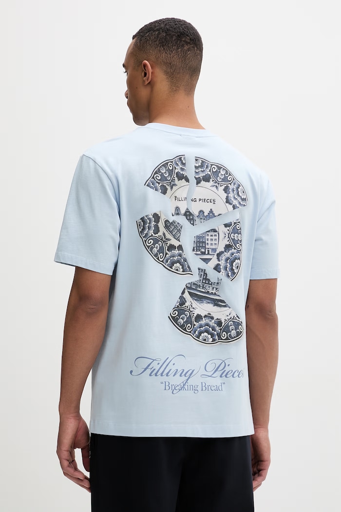 Filling Pieces tricou bărbătesc din bumbac Broken Plate albastru 412620500321.294