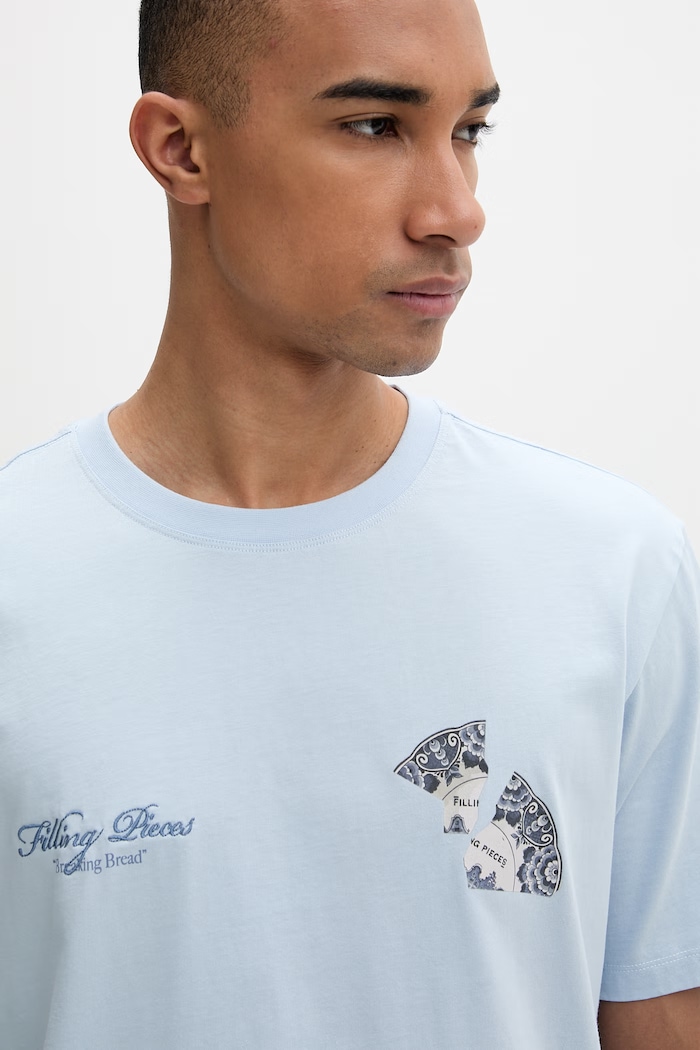 Filling Pieces tricou bărbătesc din bumbac Broken Plate albastru 412620500321.294