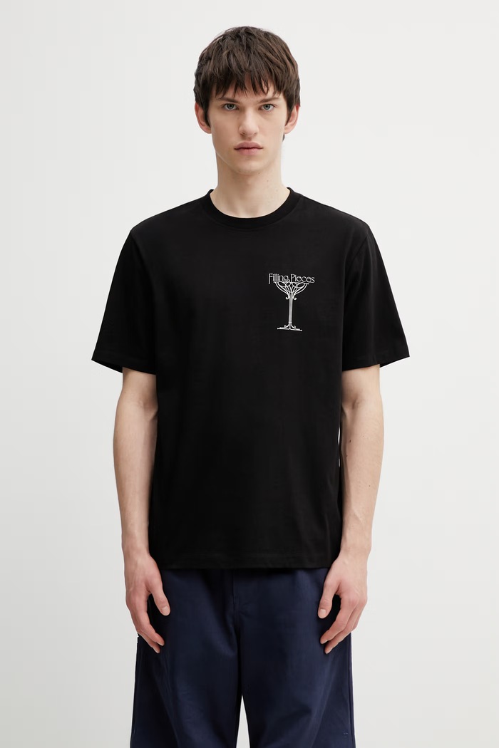 Ρούχα Filling Pieces Champagne t-shirt βαμβακερό Ανδρικό 412620500288.130 μαύρο