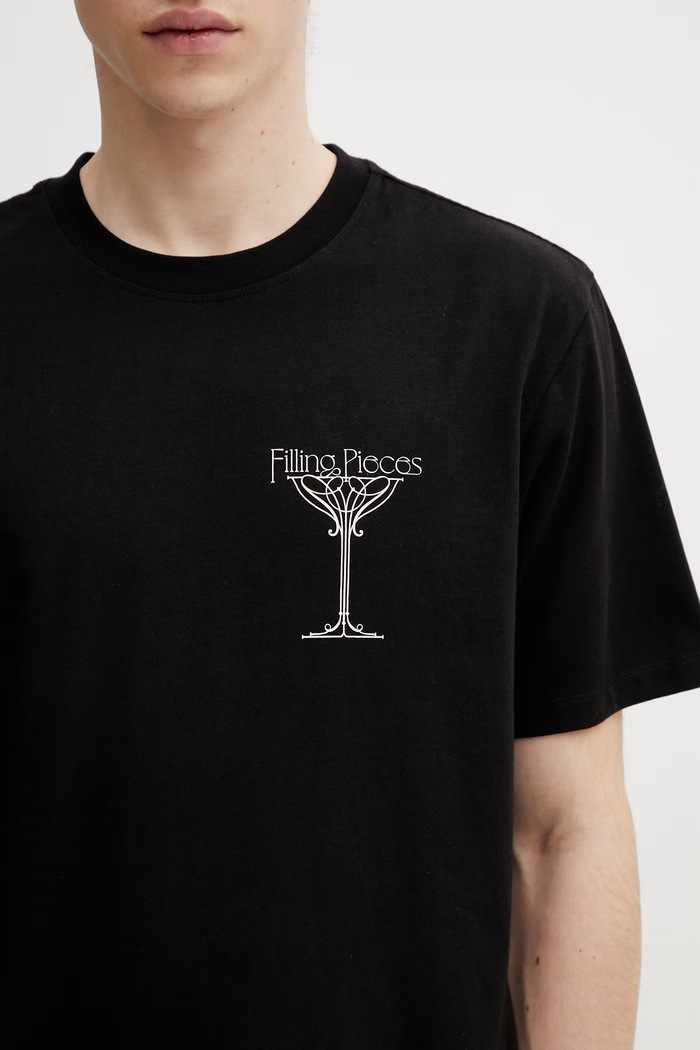 Filling Pieces Champagne t-shirt βαμβακερό Ανδρικό μαύρο 412620500288.130
