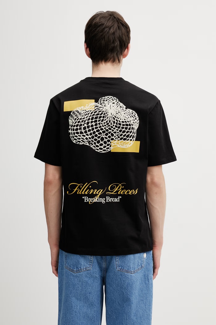 Filling Pieces Citrus T-shirt męski bawełniany nadruk czarny 412620500290.130