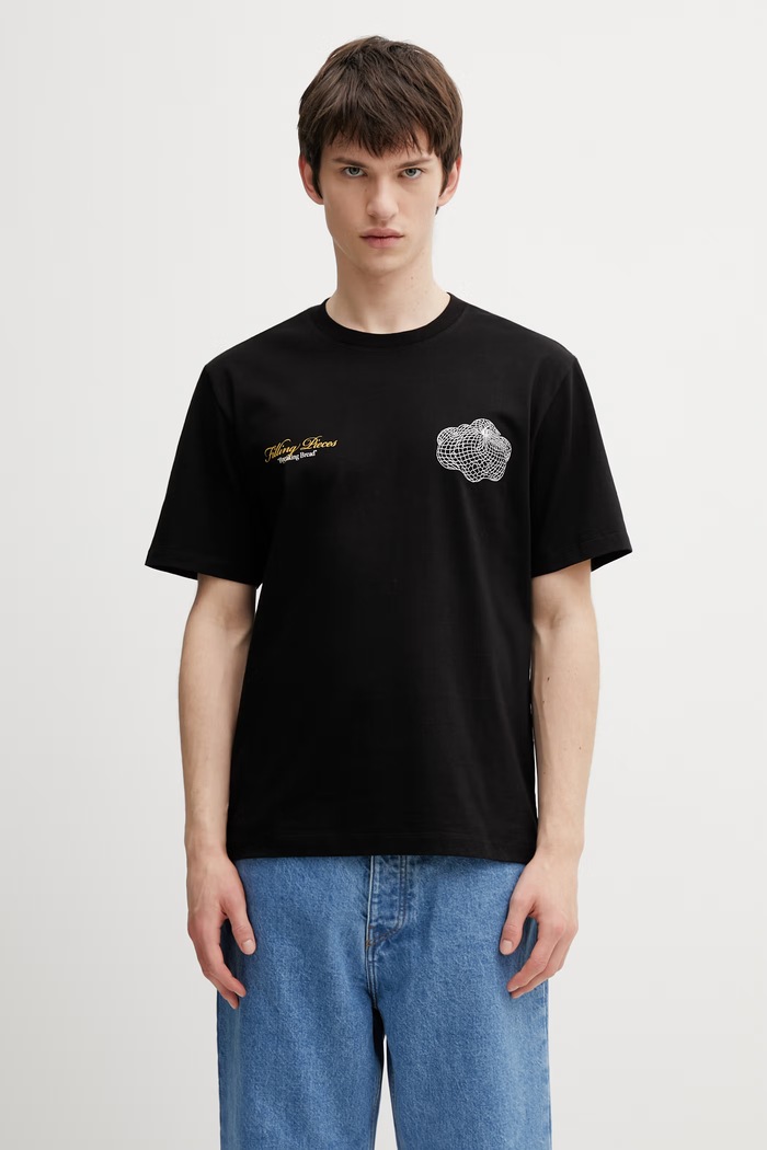 Odzież Filling Pieces Citrus T-shirt męski bawełniany 412620500290.130 czarny