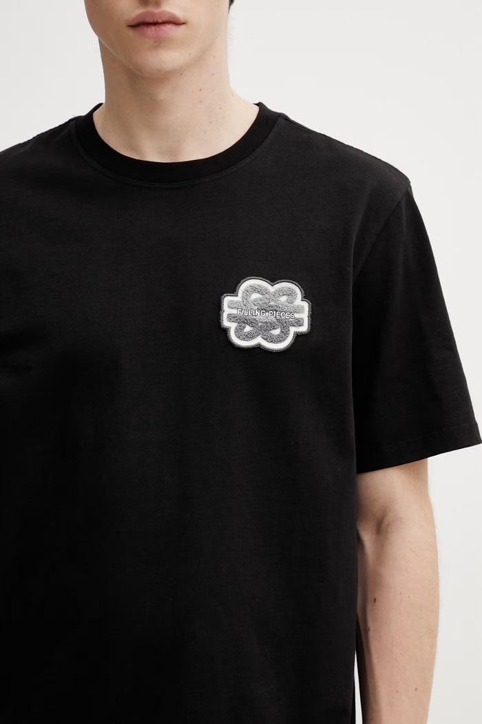 Filling Pieces Gowtu Tonal t-shirt βαμβακερό ανδρικό μαύρο 422520500167.130