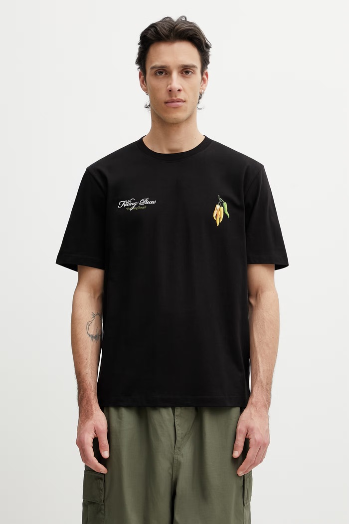 Filling Pieces Pepper t-shirt ανδρικό βαμβακερό μαύρο 412620500287.130