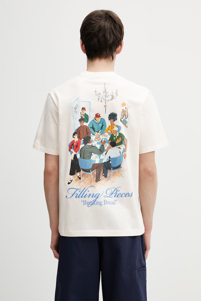 Filling Pieces Pepper T-shirt bawełniany męski beżowy 412620500285.214
