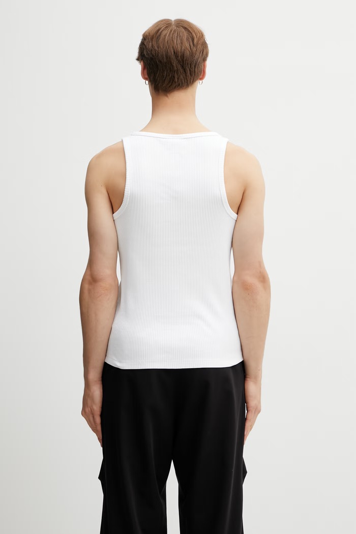 Odzież Filling Pieces Ribbed top bawełniany z elastanem męski 412622500331.110 biały