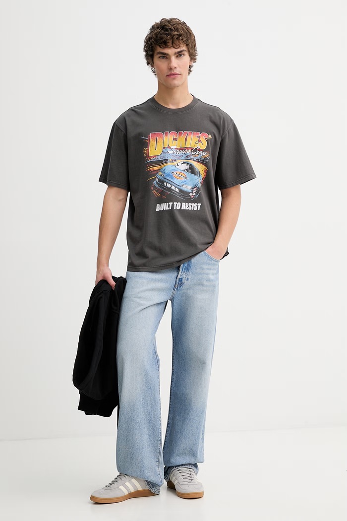 Dickies tricou din bumbac DK0A89FGBLK1 gri SS26